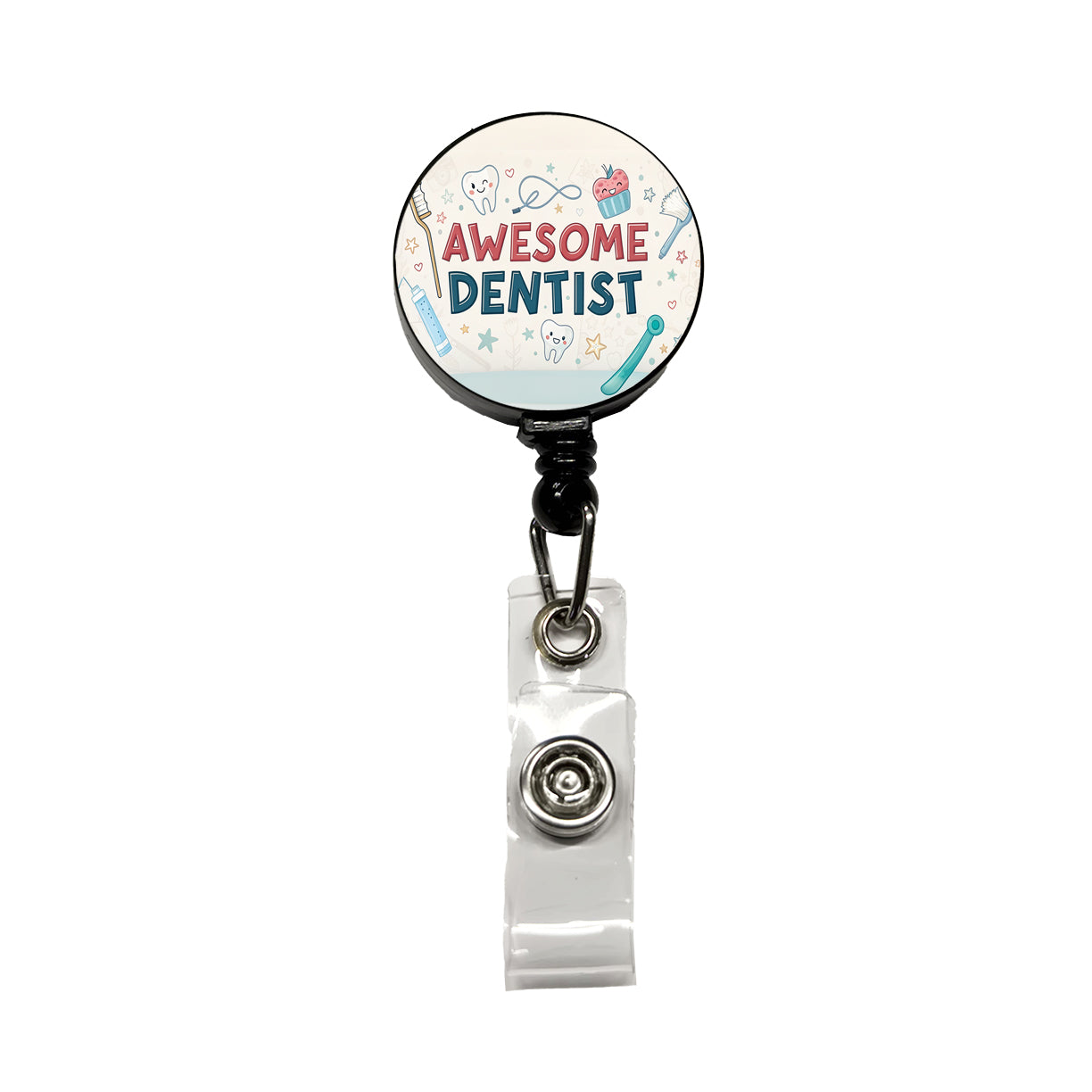 Awesome Dentist Inspirational Retractable ID Key Card Name Tag Badge Holder with Clip