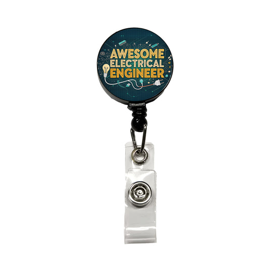 Awesome Electrical Engineer Inspirational Retractable ID Key Card Name Tag Badge Holder with Clip