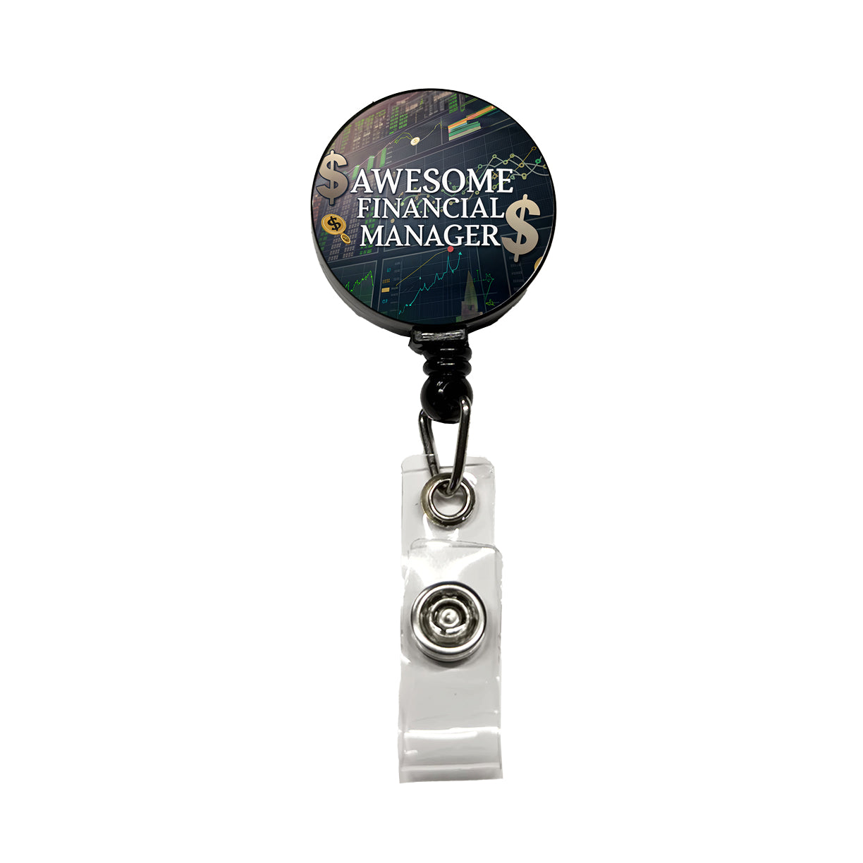 Awesome Financial Money Manager Inspirational Retractable ID Key Card Name Tag Badge Holder with Clip