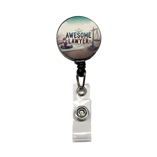 Awesome Lawyer Inspirational Scales of Justice Retractable ID Key Card Name Tag Badge Holder with Clip