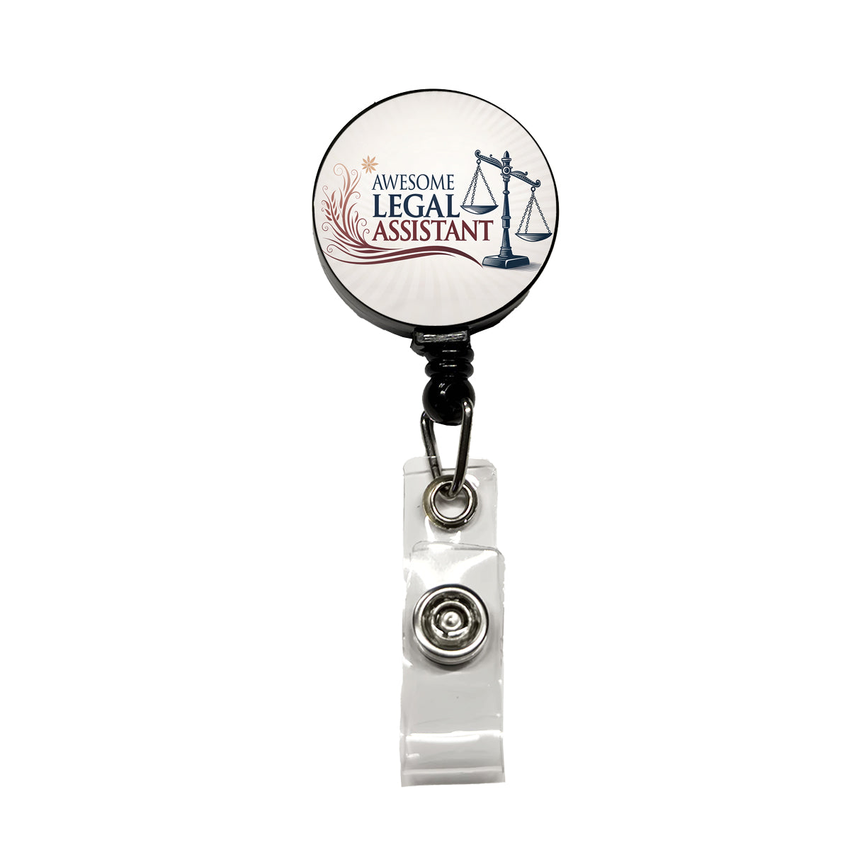Awesome Legal Assistant Inspirational Scales Of Justice Retractable ID Key Card Name Tag Badge Holder with Clip