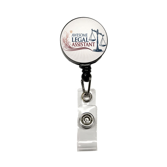 Awesome Legal Assistant Inspirational Scales Of Justice Retractable ID Key Card Name Tag Badge Holder with Clip