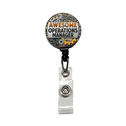 Awesome Operations Manager Factory Manufacturing Inspirational Retractable ID Key Card Name Tag Badge Holder with Clip