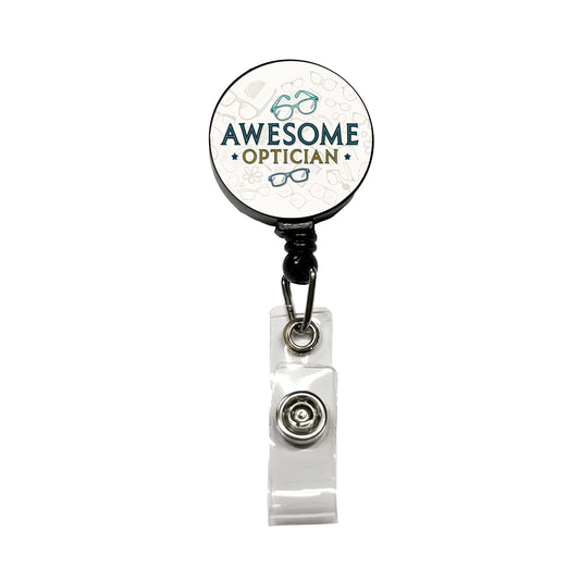 Awesome Optician Optical Inspirational Retractable ID Key Card Name Tag Badge Holder with Clip