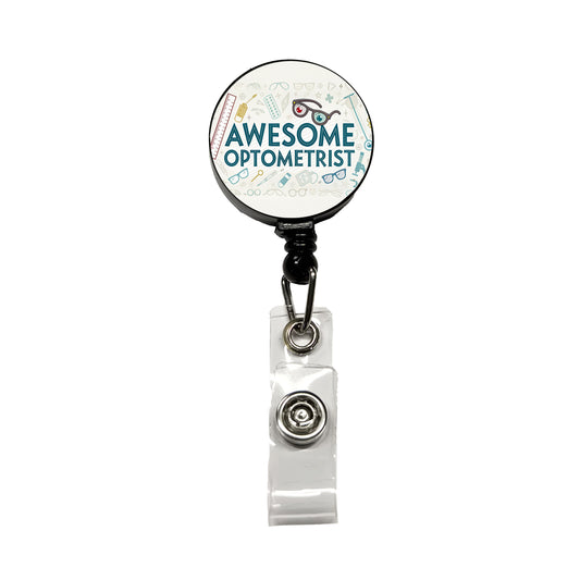 Awesome Optometrist Optical Inspirational Retractable ID Key Card Name Tag Badge Holder with Clip