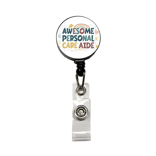 Awesome Personal Care Aide Home Health Inspirational Retractable ID Key Card Name Tag Badge Holder with Clip