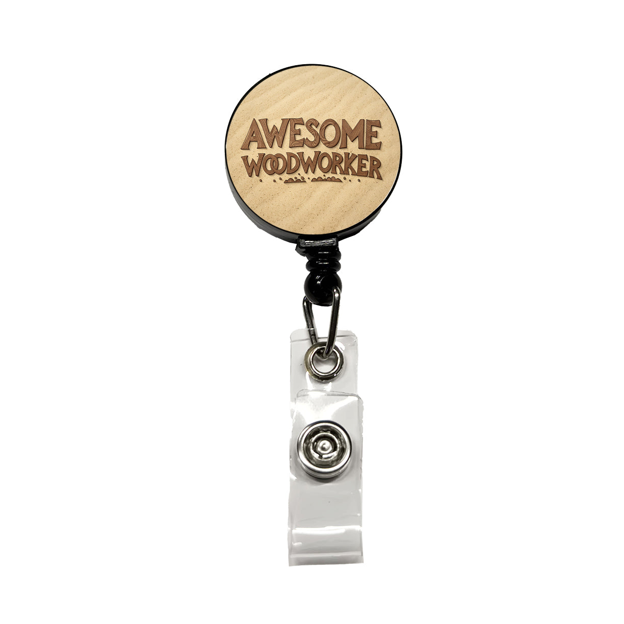 Awesome Woodworker Inspirational Carpenter Retractable ID Key Card Name Tag Badge Holder with Clip