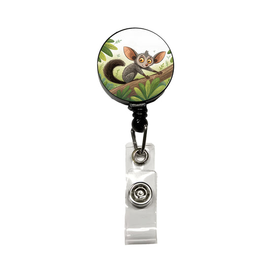 Aye Aye Children's Illustration Style Retractable ID Key Card Name Tag Badge Holder with Clip