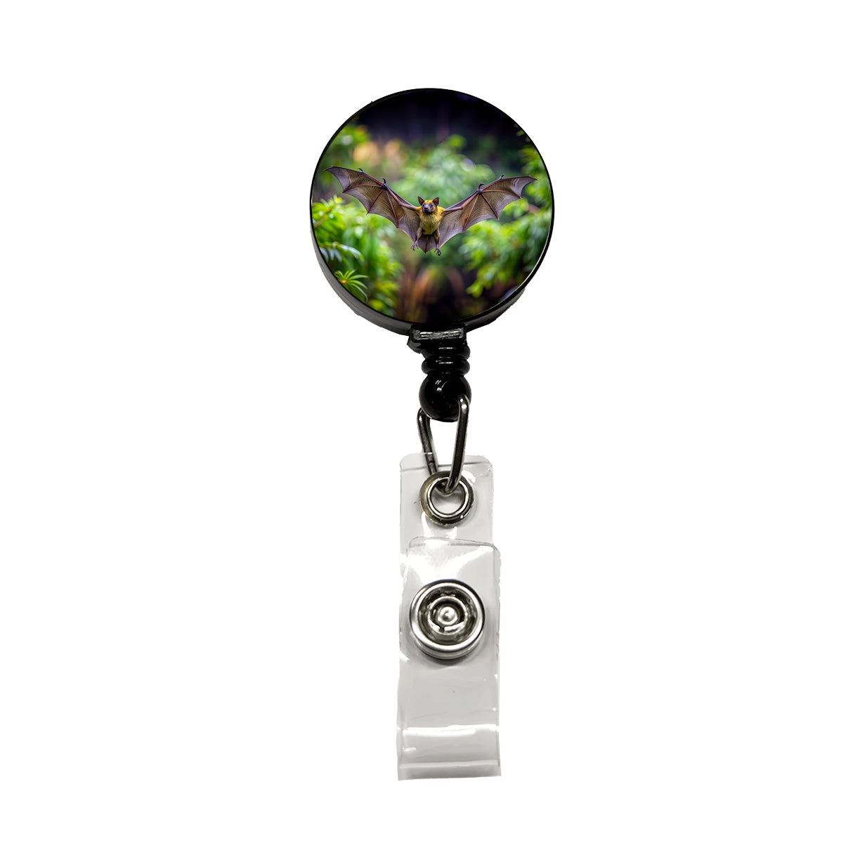 Bat Flying Photo Retractable ID Key Card Name Tag Badge Holder with Clip