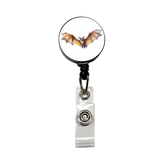Bat Flying Watercolor Retractable ID Key Card Name Tag Badge Holder with Clip