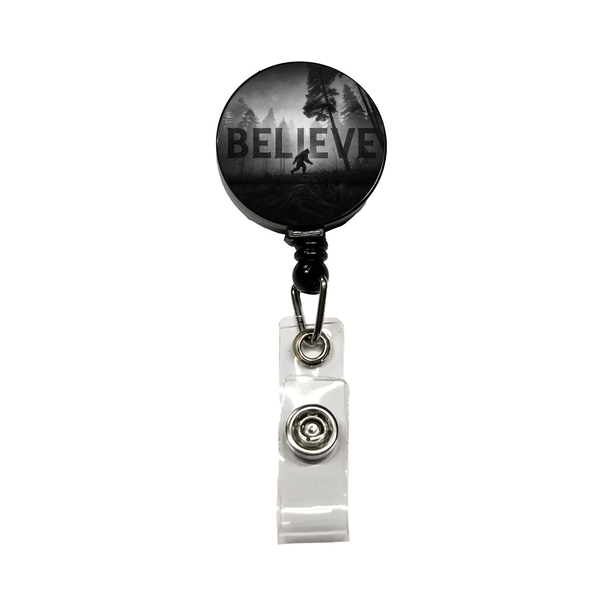 Believe Bigfoot Fantasy Creatures Retractable ID Key Card Name Tag Badge Holder with Clip