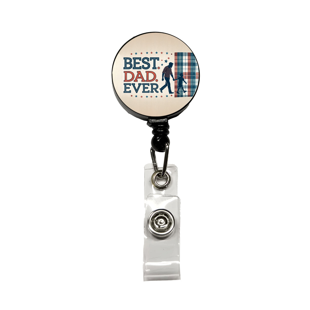 Best Dad Ever Father's Day Retractable ID Key Card Name Tag Badge Holder with Clip