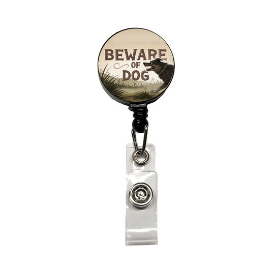 Beware Of Dog Mean Retractable ID Key Card Name Tag Badge Holder with Clip