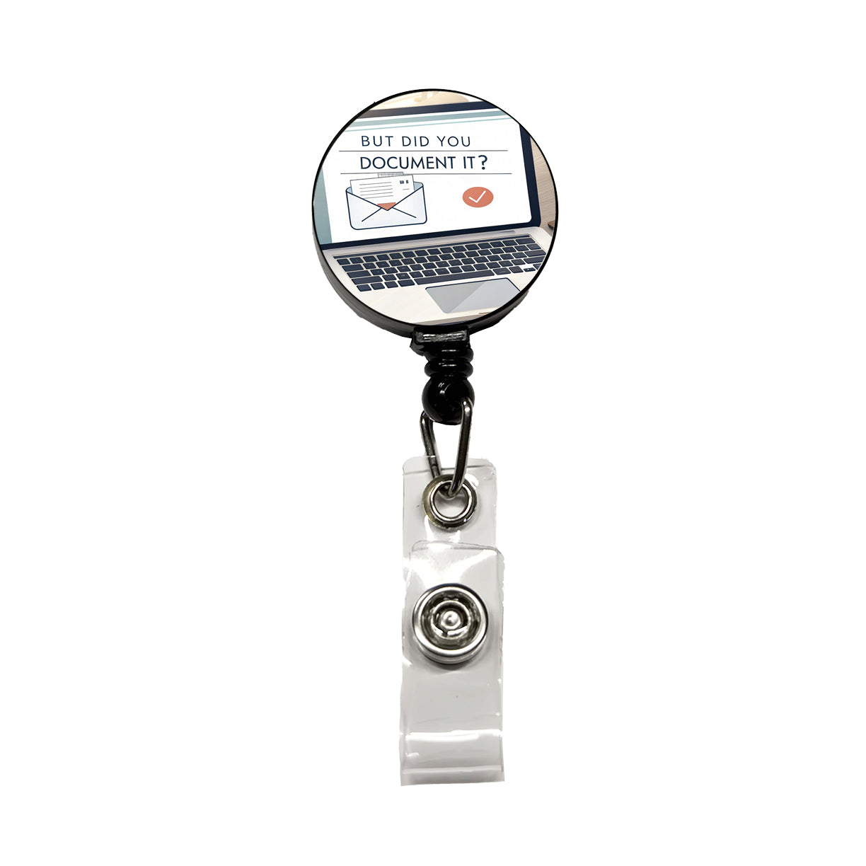 But Did You Document It Laptop Email Funny Retractable ID Key Card Name Tag Badge Holder with Clip