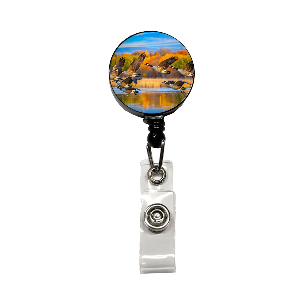 Canada Canadian Geese In Flight Retractable ID Key Card Name Tag Badge Holder with Clip