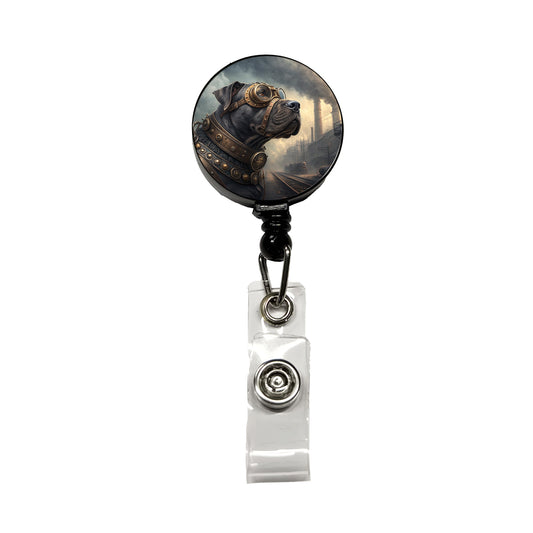 Cane Corso Dog Steampunk Retractable ID Key Card Name Tag Badge Holder with Clip