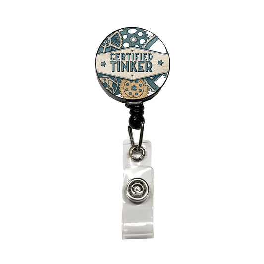 Certified Tinker Gears Retractable ID Key Card Name Tag Badge Holder with Clip