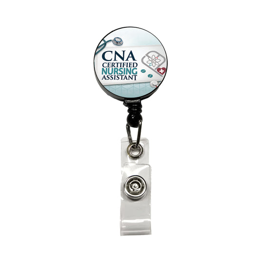 CNA Certified Nursing Assistant Medical Hospital Retractable ID Key Card Name Tag Badge Holder with Clip