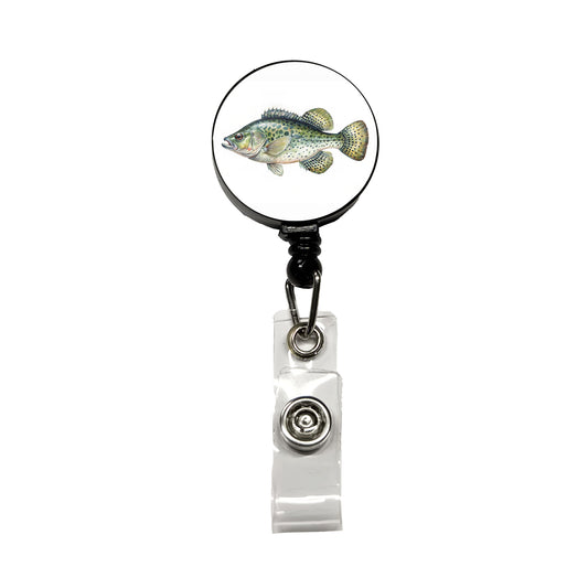 Crappie Fish Watercolor Illustration Retractable ID Key Card Name Tag Badge Holder with Clip