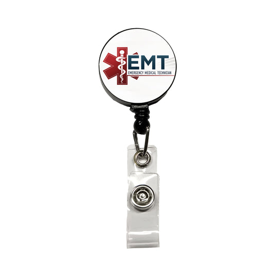 EMT Emergency Medical Technician Retractable ID Key Card Name Tag Badge Holder with Clip