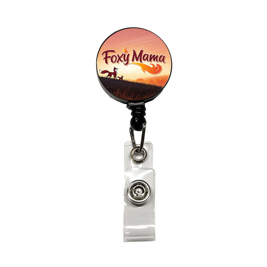 Foxy Mama Hot Fox Fire Funny Retractable ID Key Card Name Tag Badge Holder with Clip