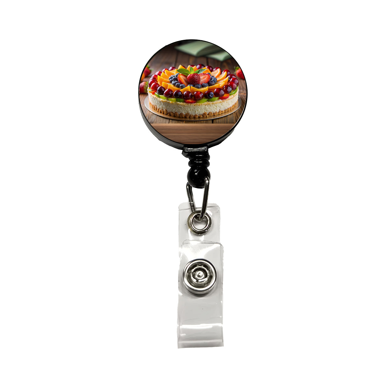 Fruitcake Fruit Cake Dessert Photo Retractable ID Key Card Name Tag Badge Holder with Clip