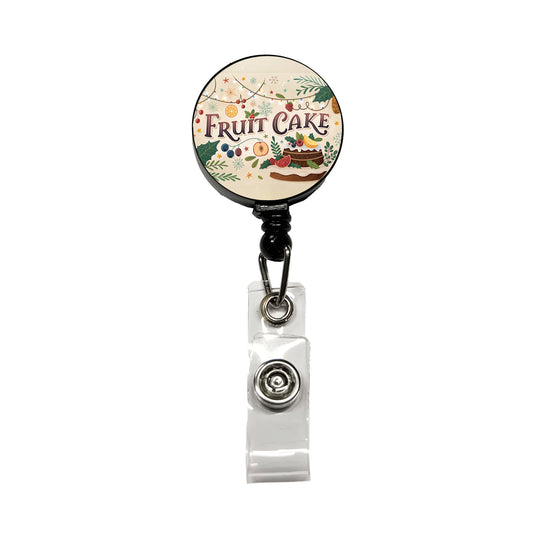 Fruitcake Holiday Fruit Cake Retractable ID Key Card Name Tag Badge Holder with Clip