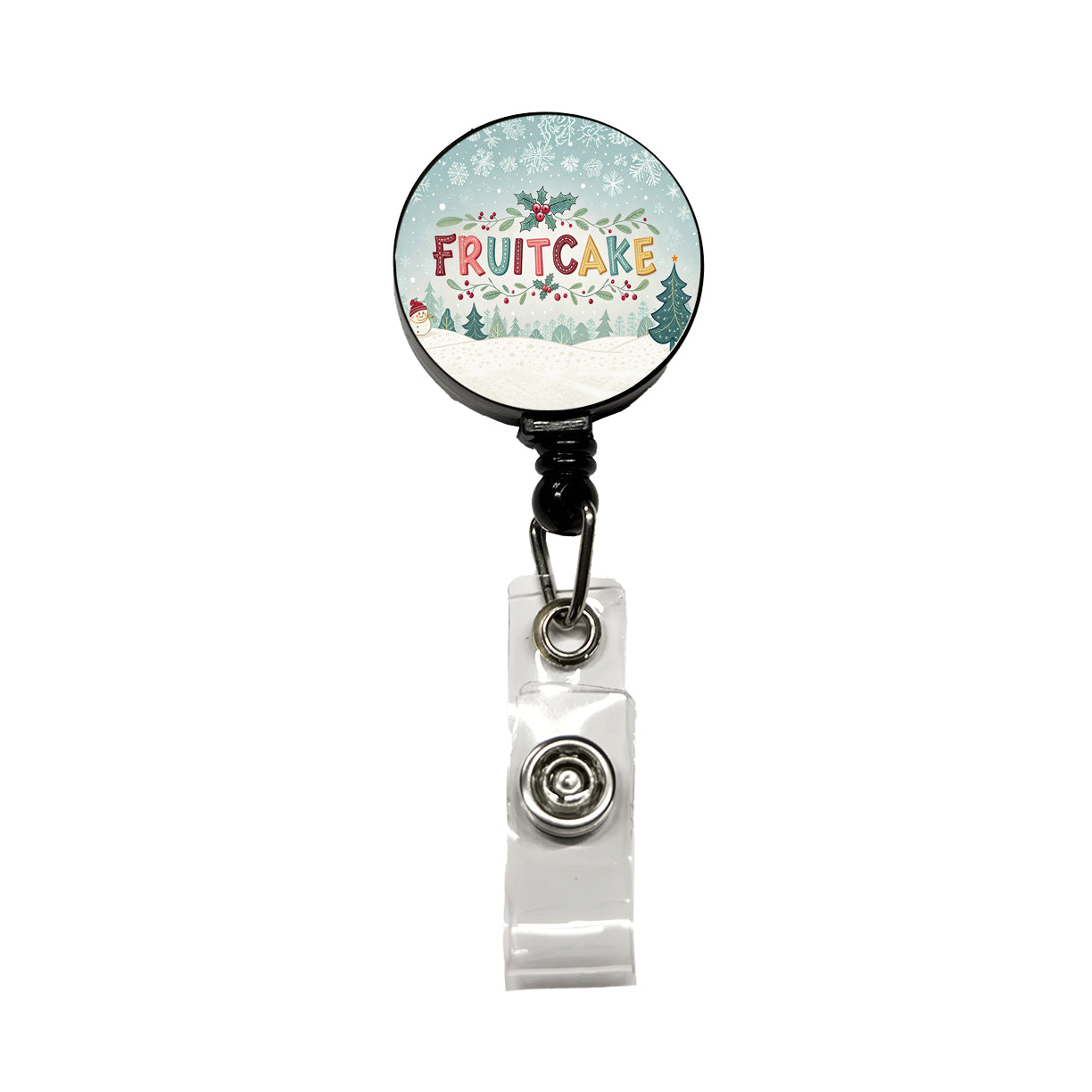 Fruitcake Holiday Fruitcake Crazy Funny Retractable ID Key Card Name Tag Badge Holder with Clip