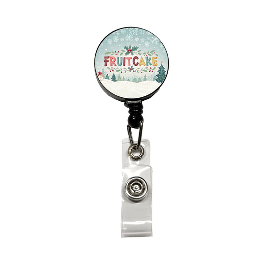 Fruitcake Holiday Fruitcake Crazy Funny Retractable ID Key Card Name Tag Badge Holder with Clip