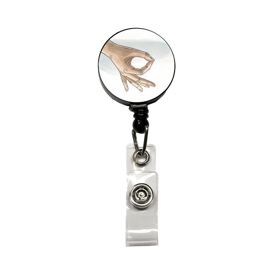 Hand Forming The Circle Game Retractable ID Key Card Name Tag Badge Holder with Clip