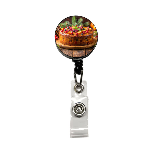 Holiday Fruitcake Fruit Cake Dessert Retractable ID Key Card Name Tag Badge Holder with Clip