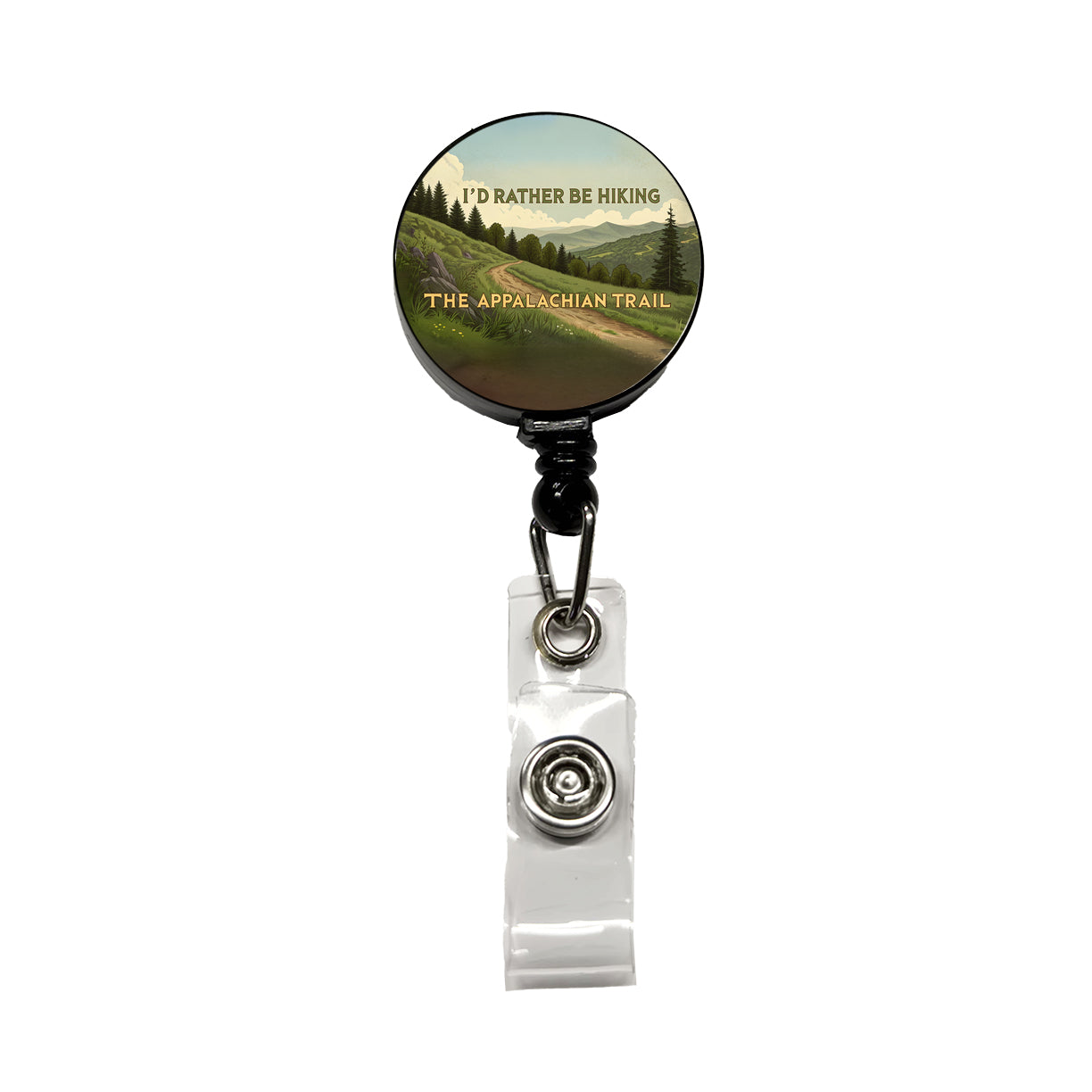 I'd Rather Be Hiking The Appalachian Trail Retractable ID Key Card Name Tag Badge Holder with Clip