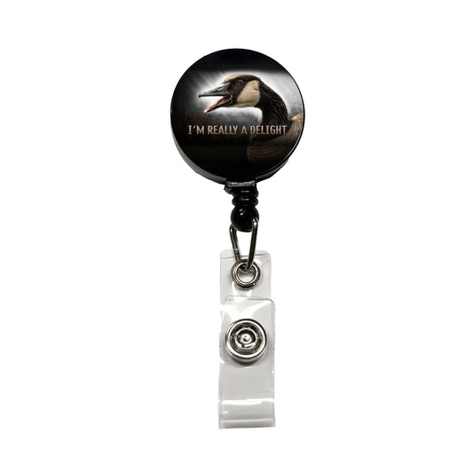 I'm Really a Delight Angry Canadian Canada Goose Funny Retractable ID Key Card Name Tag Badge Holder with Clip