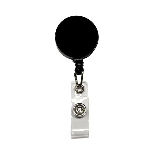 It's Just a Solid Black Color Retractable ID Key Card Name Tag Badge Holder with Clip