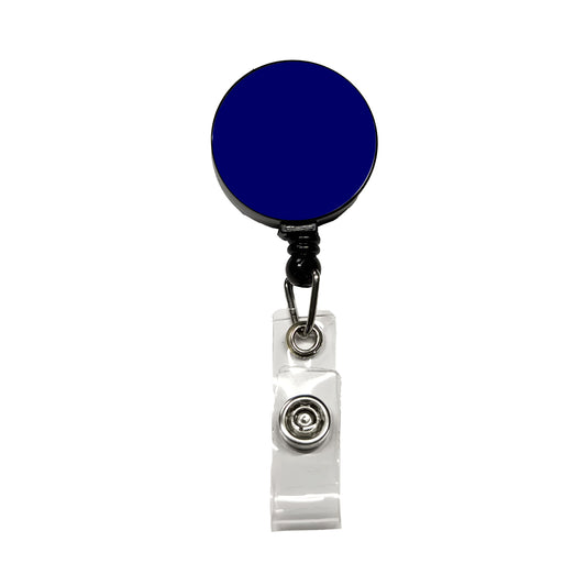 It's Just a Solid Dark Blue Color Retractable ID Key Card Name Tag Badge Holder with Clip