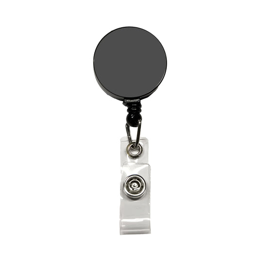 It's Just a Solid Gray Color Retractable ID Key Card Name Tag Badge Holder with Clip