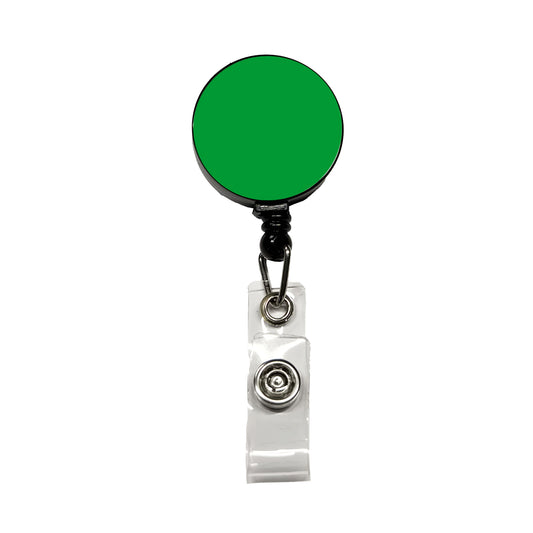 It's Just a Solid Green Color Retractable ID Key Card Name Tag Badge Holder with Clip