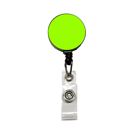 It's Just a Solid Lime Green Color Retractable ID Key Card Name Tag Badge Holder with Clip
