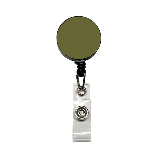 It's Just a Solid Olive Drab Color Retractable ID Key Card Name Tag Badge Holder with Clip