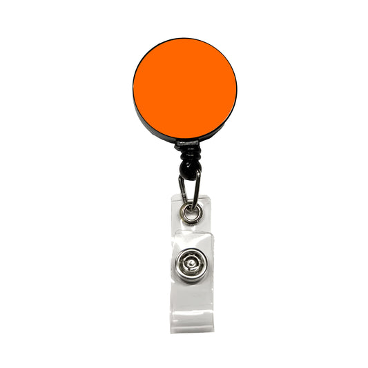It's Just a Solid Orange Color Retractable ID Key Card Name Tag Badge Holder with Clip