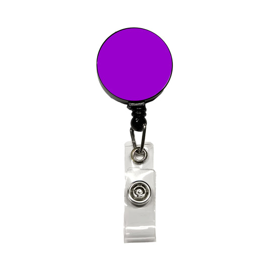 It's Just a Solid Purple Color Retractable ID Key Card Name Tag Badge Holder with Clip