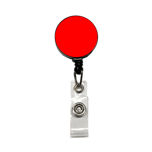 It's Just a Solid Red Color Retractable ID Key Card Name Tag Badge Holder with Clip