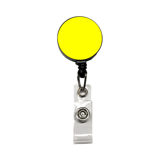 It's Just a Solid Yellow Color Retractable ID Key Card Name Tag Badge Holder with Clip