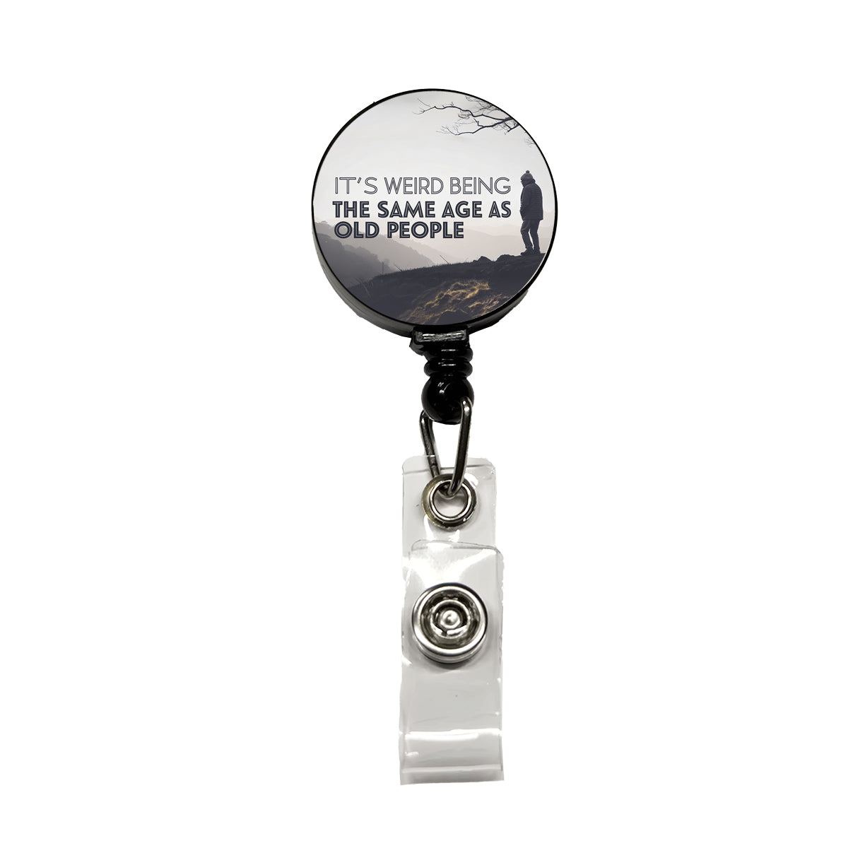 It's Weird Being The Same Age As Old People Funny Retractable ID Key Card Name Tag Badge Holder with Clip