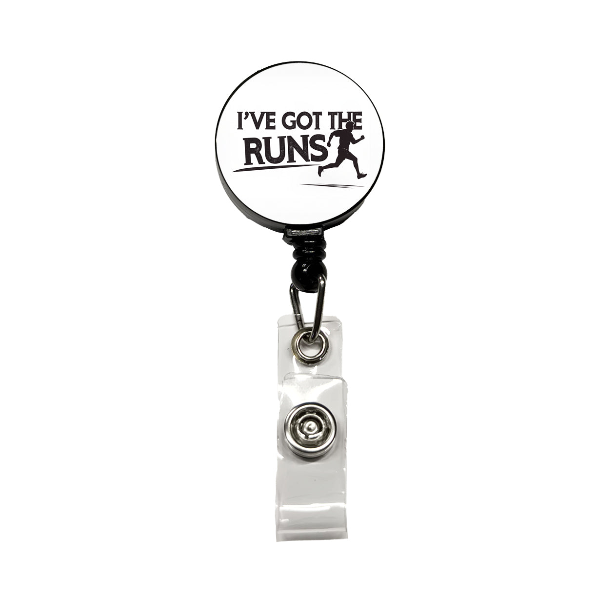I've Got The Runs Funny Running Jogging Retractable ID Key Card Name Tag Badge Holder with Clip