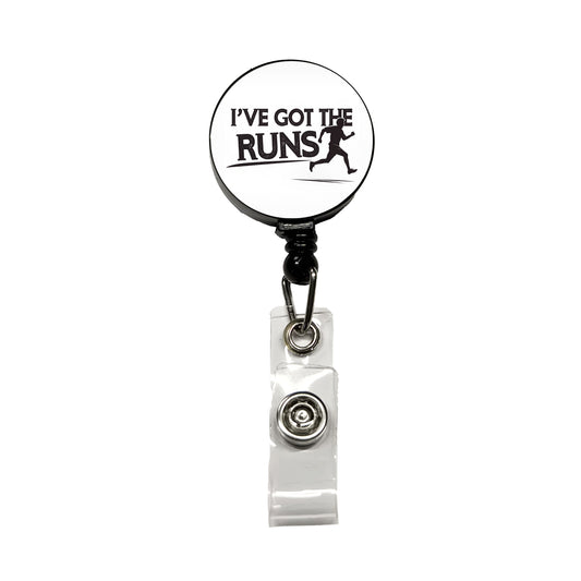 I've Got The Runs Funny Running Jogging Retractable ID Key Card Name Tag Badge Holder with Clip