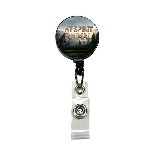 My Spirit Animal Bigfoot Funny Fantasy Retractable ID Key Card Name Tag Badge Holder with Clip