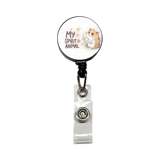My Spirit Animal Hamster Funny Retractable ID Key Card Name Tag Badge Holder with Clip