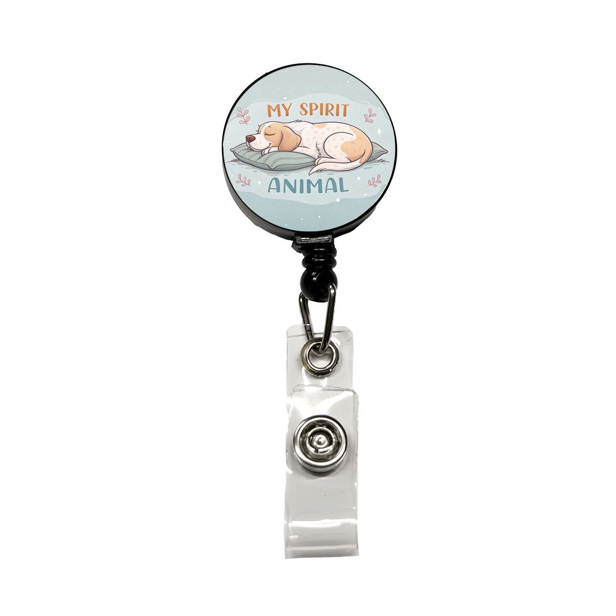 My Spirit Animal Sleeping Dog Funny Retractable ID Key Card Name Tag Badge Holder with Clip