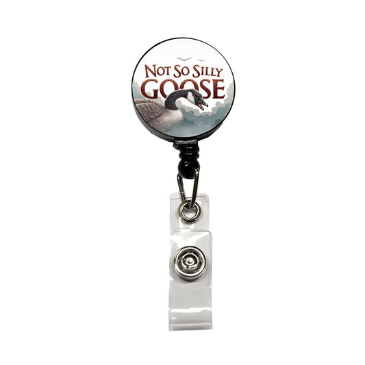 Not So Silly Goose Angry Canadian Goose Funny Retractable ID Key Card Name Tag Badge Holder with Clip